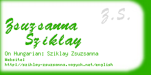 zsuzsanna sziklay business card